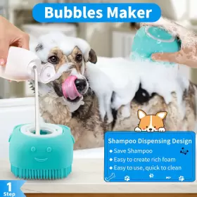 313048740716 DOG Comotech Bath Brush Shampoo Scrubber #2