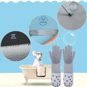 313018877817 1TO3GO Pet Gloves Hair Remover Cat Dog Washing #3