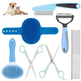 729162065435 AIOLPY Pet Shedding Slicker Brush Bath Massage