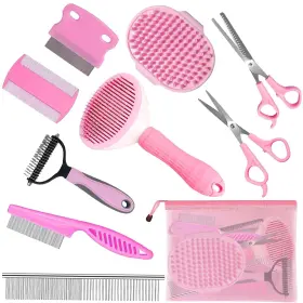 729162065459 AIOLPY Pet Solution Dog Slicker Brush Pink Kit