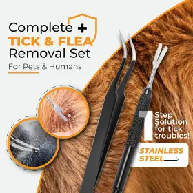 1-PACK AKOSN Tick Removal Tool Steel Flea Remover Pets Dogs #2