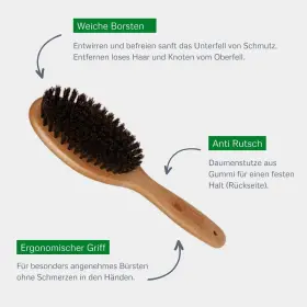 047181169126 ALCOTT Groom Bristle Brush Natural Boar #3
