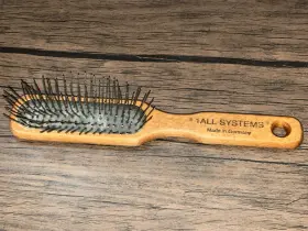 PEAL43010 DOG Oblong Steel Pin Brush Wood Handle