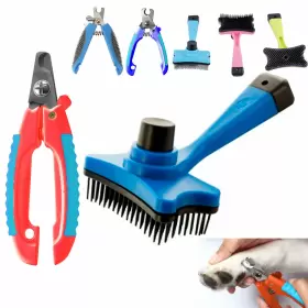 19334-19229-2PC ALLTOPBARGAINS Set Pet Brushes Cleaning Dog