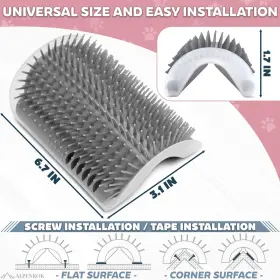 791295163333 ALPENKOK Cat Groomer Corner Scratcher Wall Brush #2