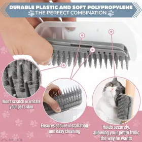 791295163333 ALPENKOK Cat Groomer Corner Scratcher Wall Brush #3