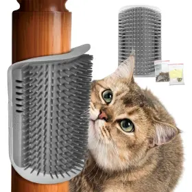 791295163333 ALPENKOK Cat Groomer Corner Scratcher Wall Brush