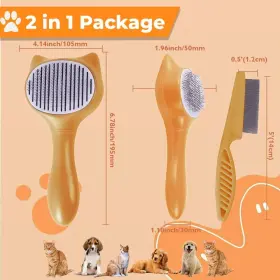 640516885786 AMAZOOMIES Cat Brush Release Cleaning Pet Hair #2