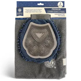 AKC73 AMERICAN KENNEL CLUB Akc Dual Dog Glove Silicone Towel