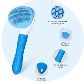 787353189278 AOGEILI Cleaning Slicker Brush Cat Dog #3
