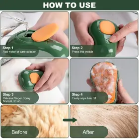 313092625670 AOSHET Steam Brush Cat Dog Deshedding Pet Hair #3