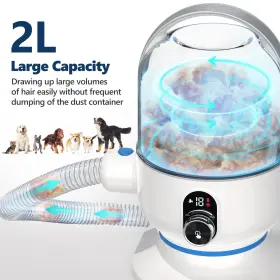 GK02 ASYPETS Pet Vacuum Dog Clippers Cat Hair Brush Shedding #3