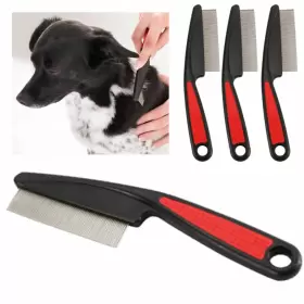 ATB-19357-4PC ATB Dogs Cat Steel Pet Flea Comb Brush Grip