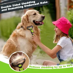 445057212250 AUGWIND Dog Brush Shedding Deshedding Bath #2