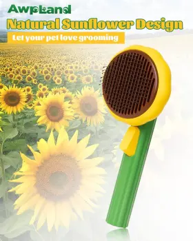 717522934828 AWPLAND Cleaning Sunflower Pet Brush Shedding #2