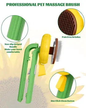 717522934828 AWPLAND Cleaning Sunflower Pet Brush Shedding #3