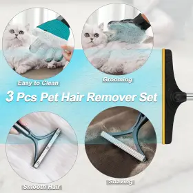 BLD007 B-LAND Carpet Rake Pet Hair Removal Remover Adju #2