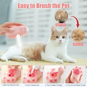 323426514985 BANYAA Cat Brush Steamer Massager Shedding #3
