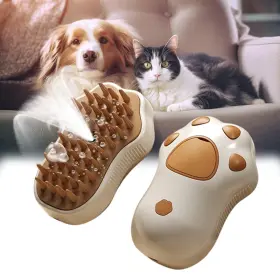 323426514985 BANYAA Cat Brush Steamer Massager Shedding