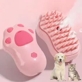 445042063034 BANYAA Cat Steam Brush Shedding Rechargeable