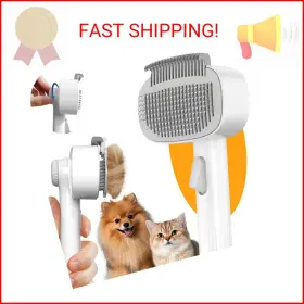 Barkitty 607605410991 Dog And Cat Brush For Shedding Self Cleaning Deshedding With Adjustable Bri