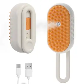 744759574602 BAYTION Rechargeable Cat Steam Brush Shedding