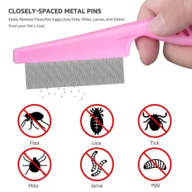 414759972785 BENSEAO Flea Comb Cats Dog Lice Tear Stain #2