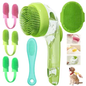 445002170147 BHGOCA Dog Bath Brush Set Soap Dispenser Cat Kit