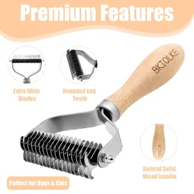 741365423270 BKIOLKE Pet Dematting Comb Deshedding Brush Dogs #3