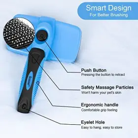 JBD-001-BLUE BOSOSE Slicker Brush Cleaning Hair Dogs Cats #3