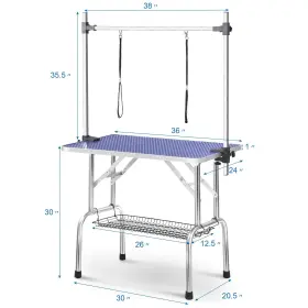 966223030764 BOUPOWER Dog Table Folding Pet Arm Nosse Mesh Tr #2