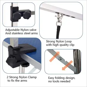 966223030764 BOUPOWER Dog Table Folding Pet Arm Nosse Mesh Tr #3
