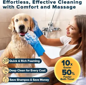 AUGWIND-17 PET Dog Washing Gloves Bath Brush Kit #2