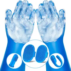 AUGWIND-17 PET Dog Washing Gloves Bath Brush Kit