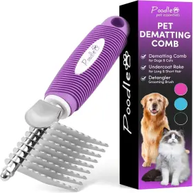 02139787444 POODLE Dematting Fur Rake Comb Brush Dogs Cats