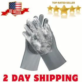 653334368010 PET Gloves Gentle Dog Bathing Shampoo Brush Mitt