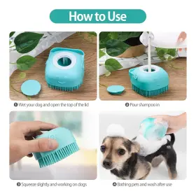 779139997115 DOG Bath Brush Silicone Pet Shampoo Massage #2