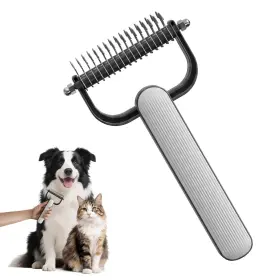 445010720785 BRANDED01 Double Dematting Comb Dogs Cats Pet