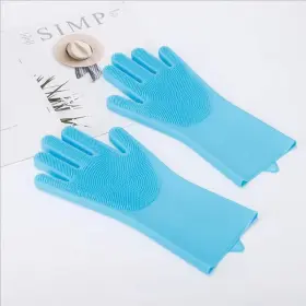 711181329230 BRANDED01 Silicone Pet Hair Removal Gloves Dog