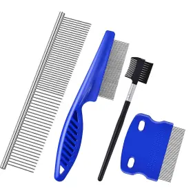 445015975999 BRILLIRARE Pack Flea Lice Comb Steel Dog Cat