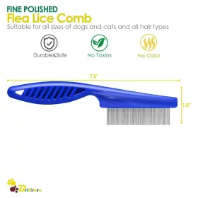 445032854857 BRILLIRARE Pack Pet Hair Comb Flea Lice Steel #2