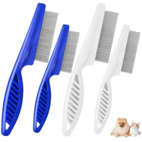 717206740073 BRILLIRARE Pack Pet Hair Comb Steel Flea Lice