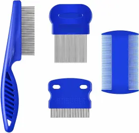 744759720382 BRILLIRARE Flea Lice Comb Set Steel Pet Tool
