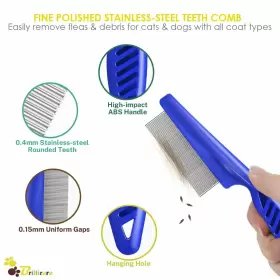 771077234635 BRILLIRARE Pack Flea Lice Comb Steel Dog Cat #2