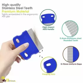 771077234635 BRILLIRARE Pack Flea Lice Comb Steel Dog Cat #3