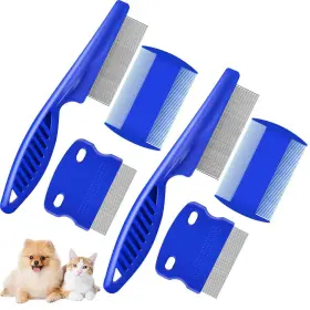 772467784945 BRILLIRARE Pack Dog Comb Pet Flea Lice Steel Cat
