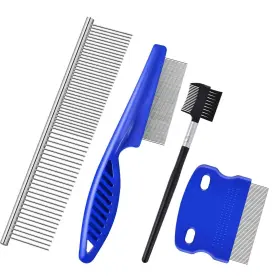 772467785003 BRILLIRARE Pack Flea Lice Comb Steel Dog Cat Rou