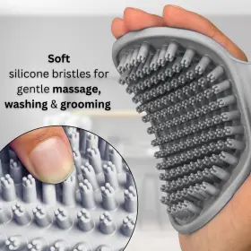 198168998878 BUBBLE HANDS Dog Bath Brush Silicone Shedding #2