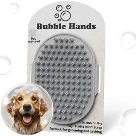 198168998878 BUBBLE HANDS Dog Bath Brush Silicone Shedding