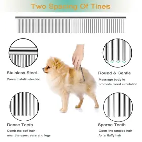 656099440984 BUNHUM Pet Comb Tear Stain Remover Brush Rake #3